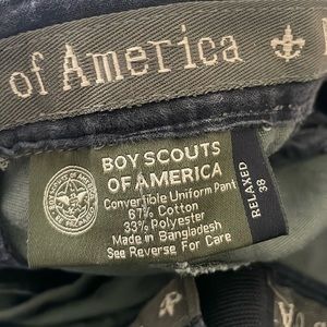 Boy Scouts America Mens Pants Green 40 Convertible Uniform Cargo Classic